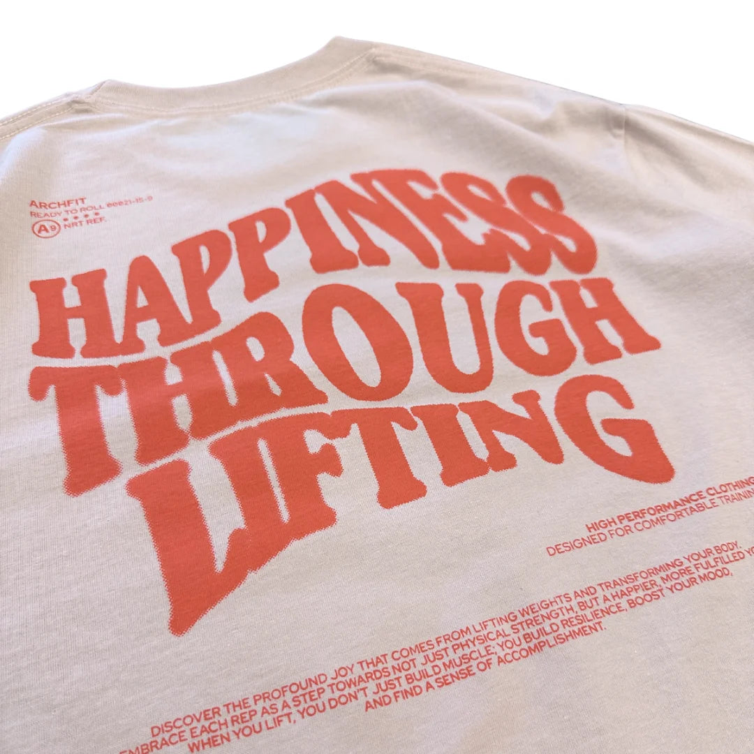 Camiseta oversize 'HAPPY LIFTER' coral claro