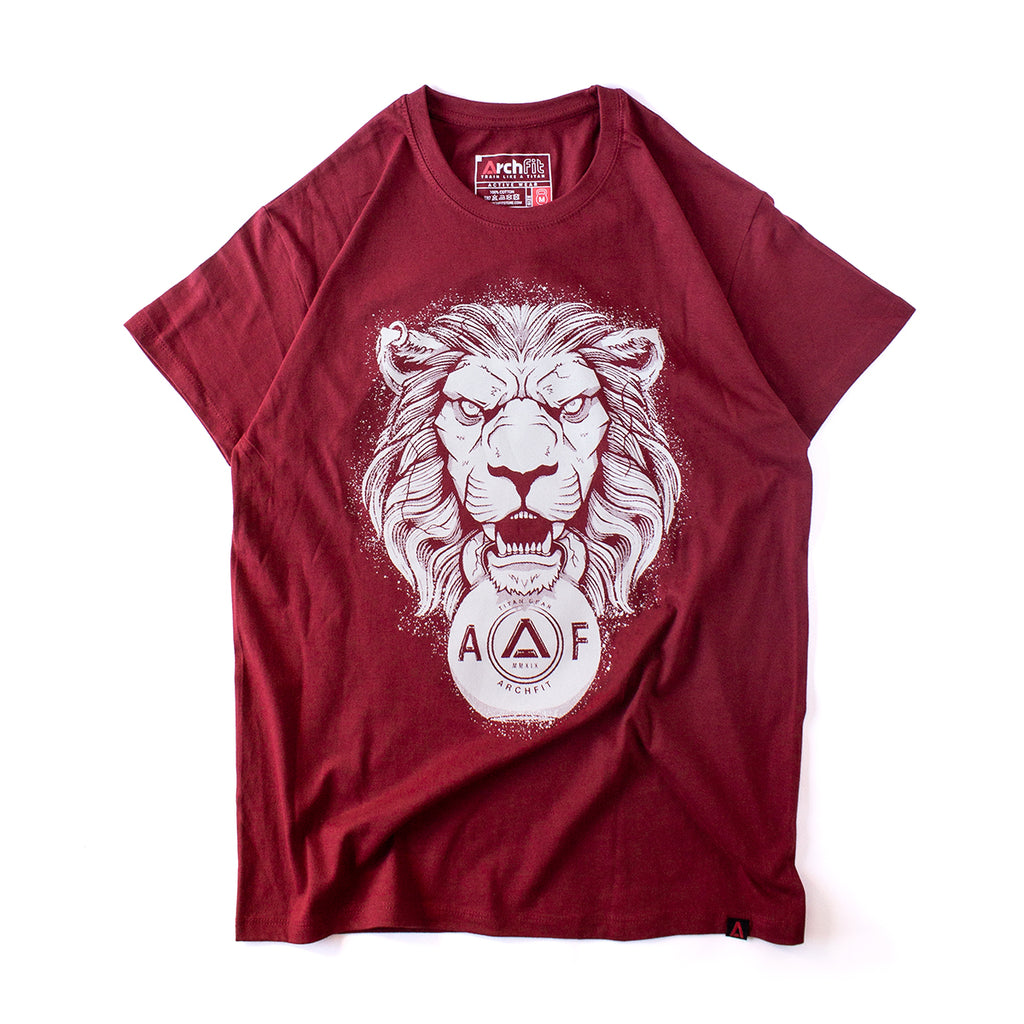 Camiseta estampada 'Lion KB' para Crossfit roja