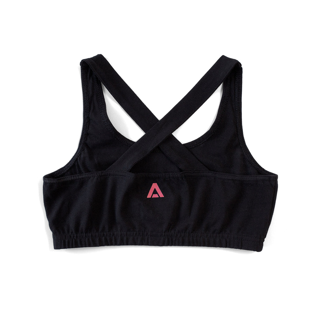 Sports bra negro Archfit logo espalda