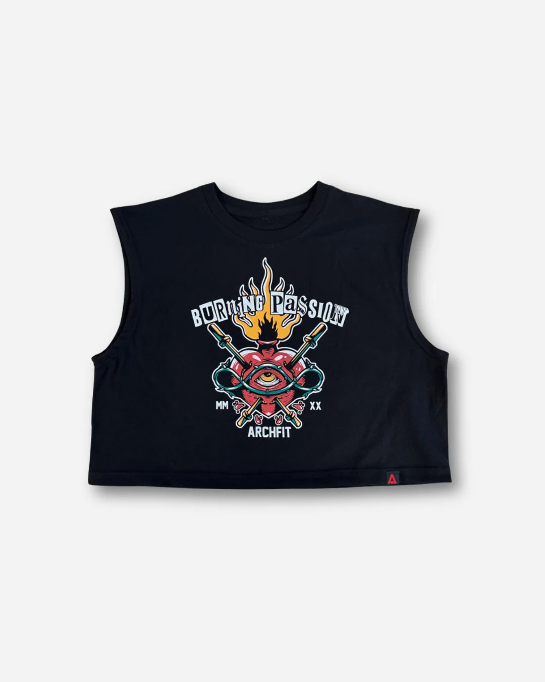 'BURNING PASSION' Sleeveless Crop Top