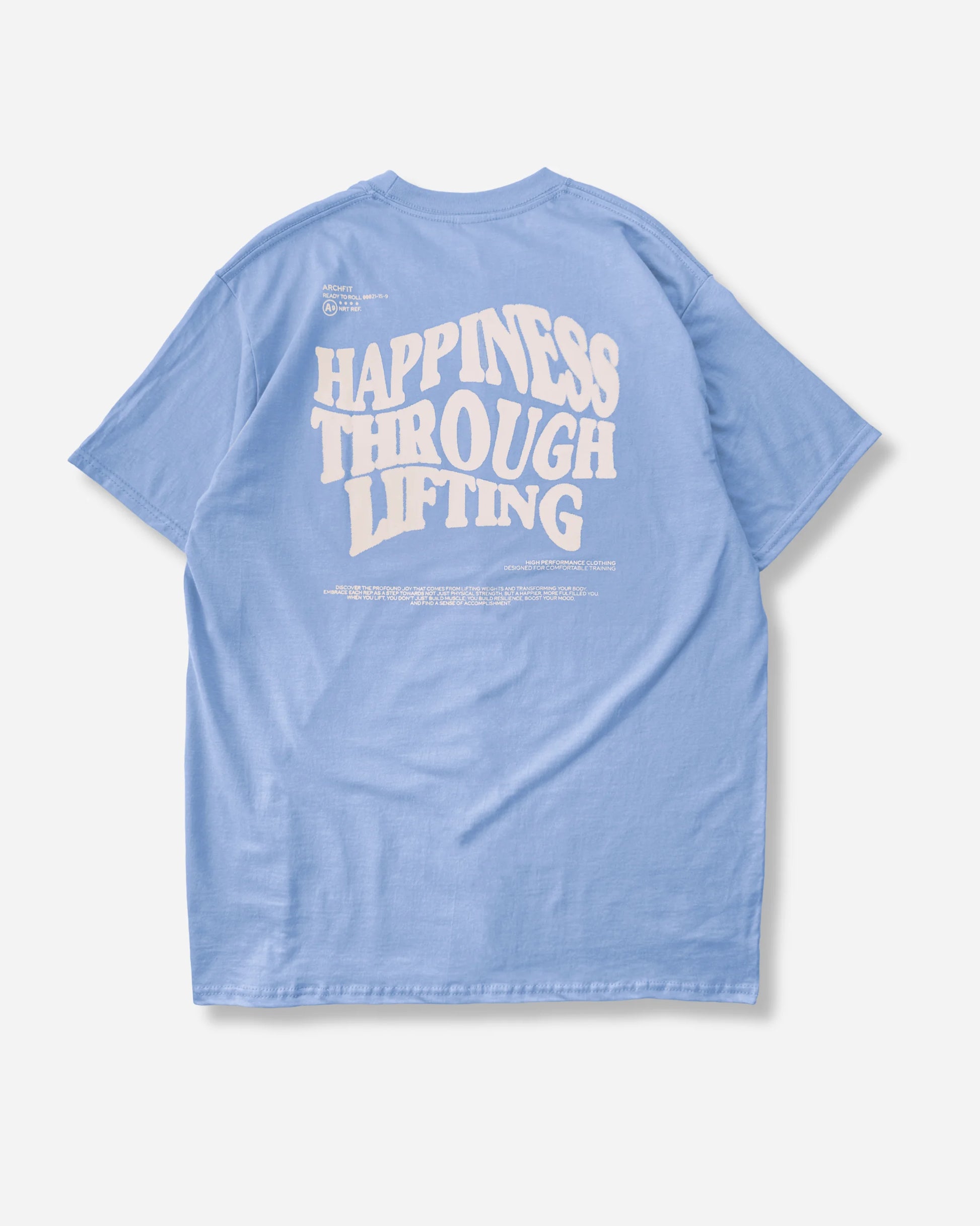 Camiseta oversize 'HAPPY LIFTER' azul claro