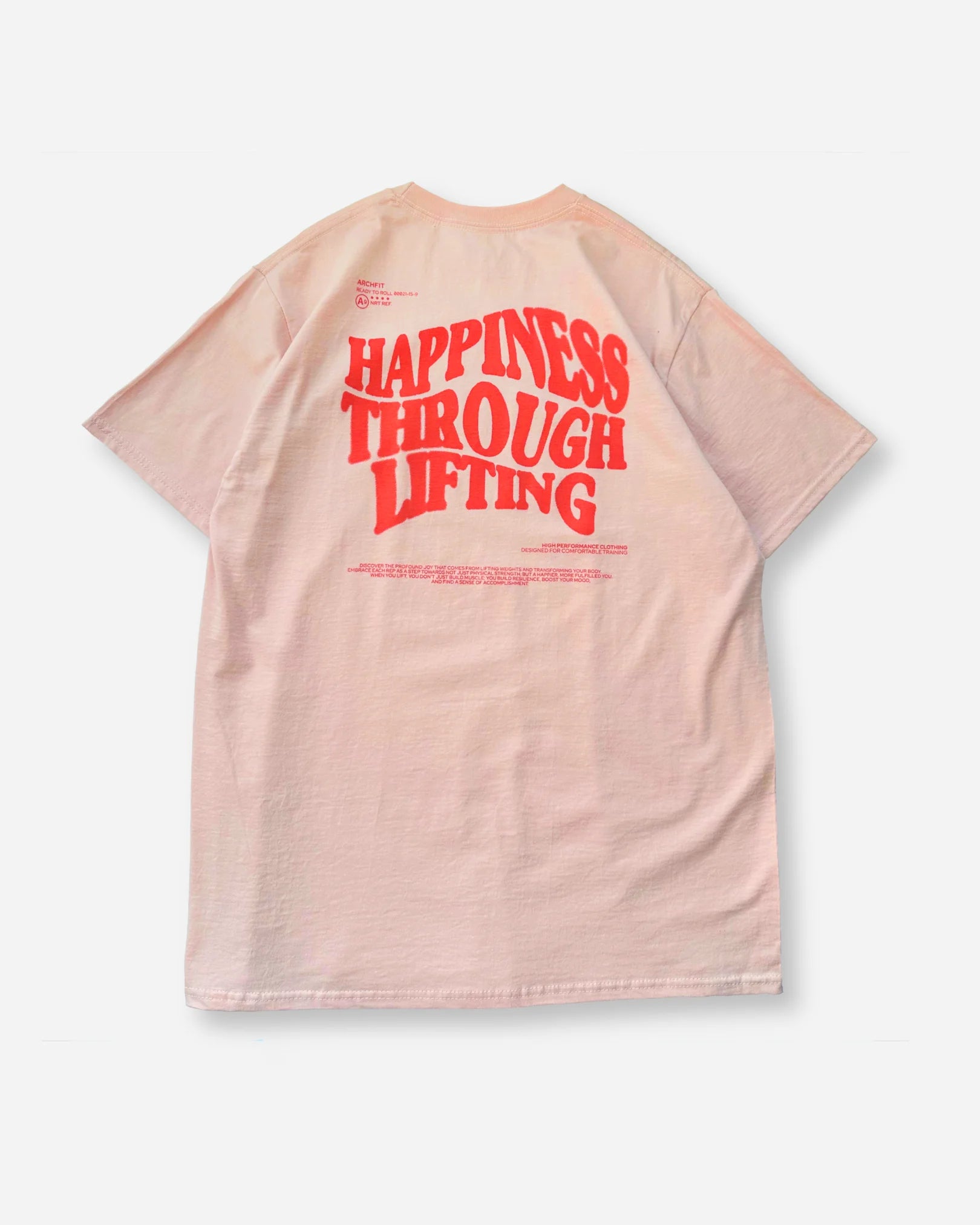 Camiseta oversize 'HAPPY LIFTER' coral claro