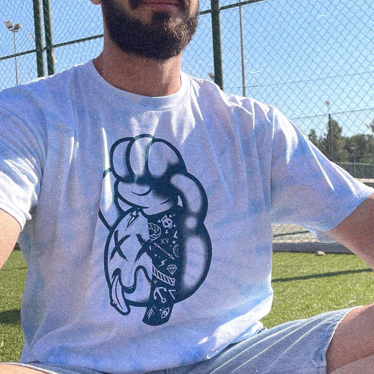 WHITE COTTON TRAINING T-SHIRT ´ARCHFIT LOGO´