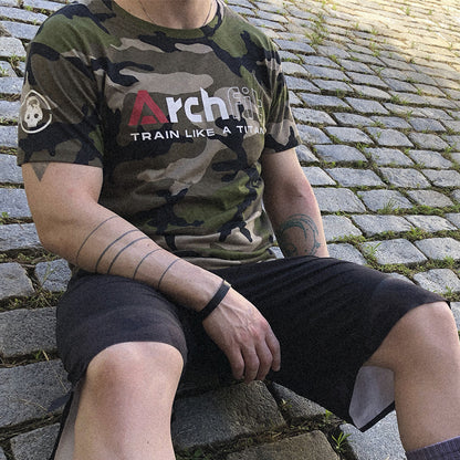 Camiseta camuflaje Archfit logos mangas modelo crossfittero