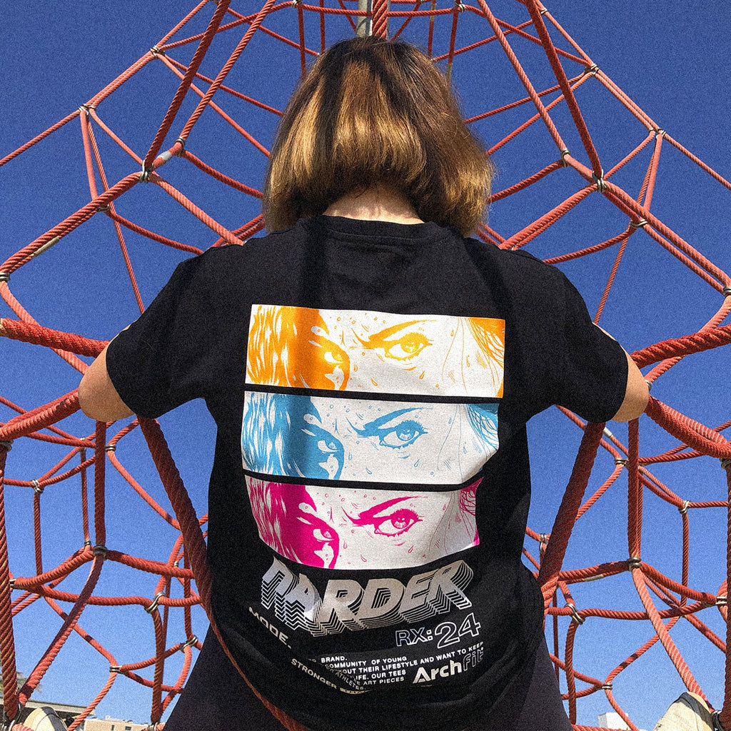 Camiseta negra para Crossfit 'Harder' espalda modelo