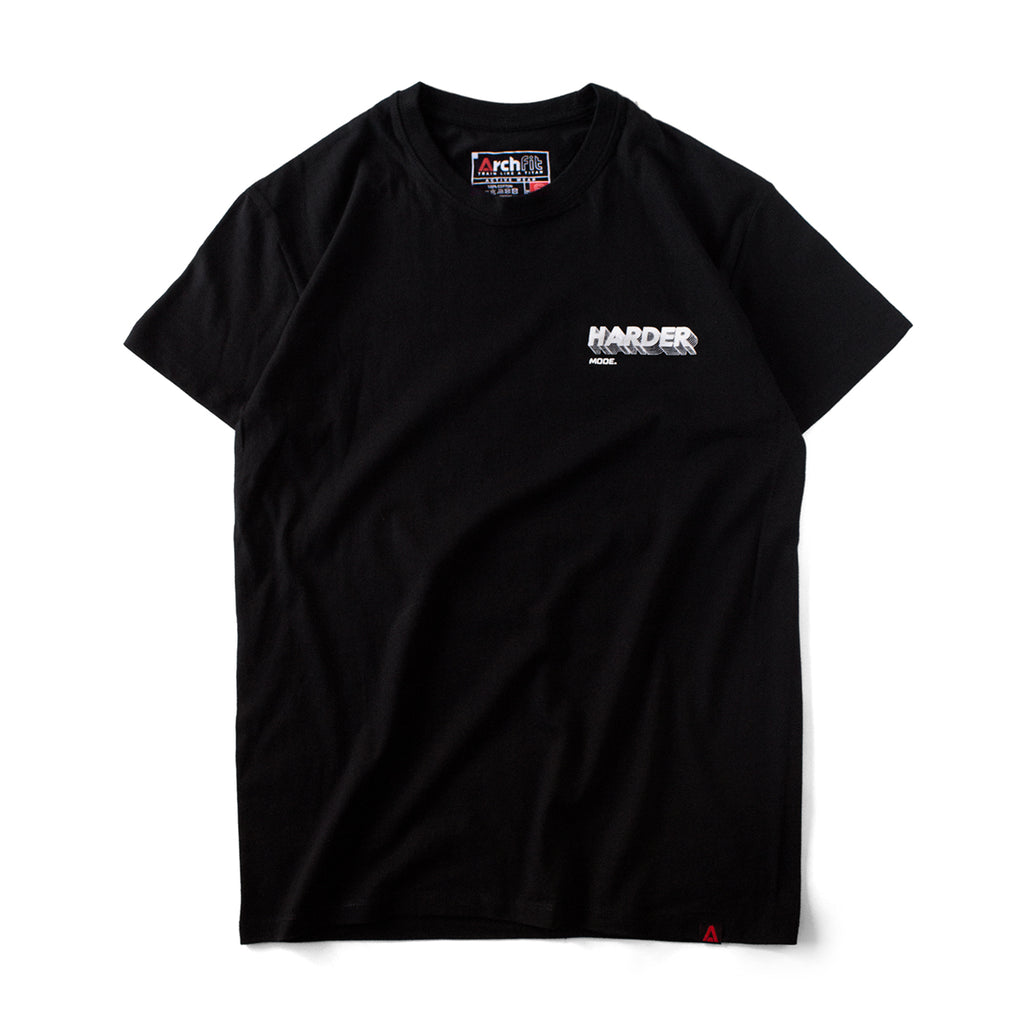 Camiseta estampada negra para Crossfit 'Harder' frontal