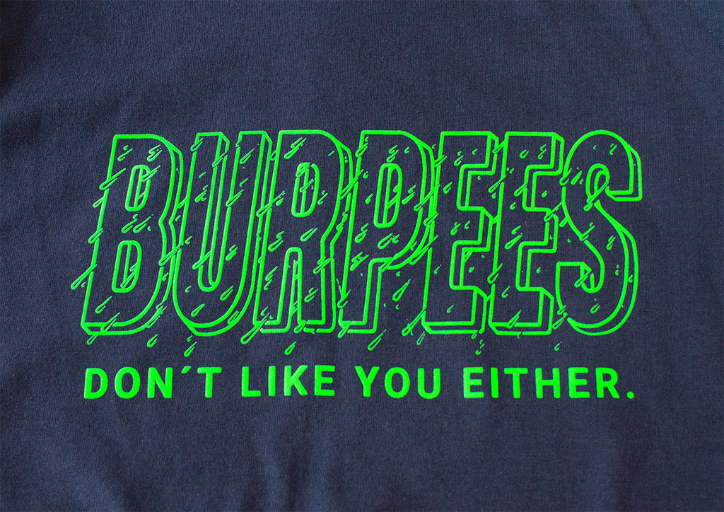 Camiseta estampada gris oscuro para Crossfit 'Burpees' frontal detalle