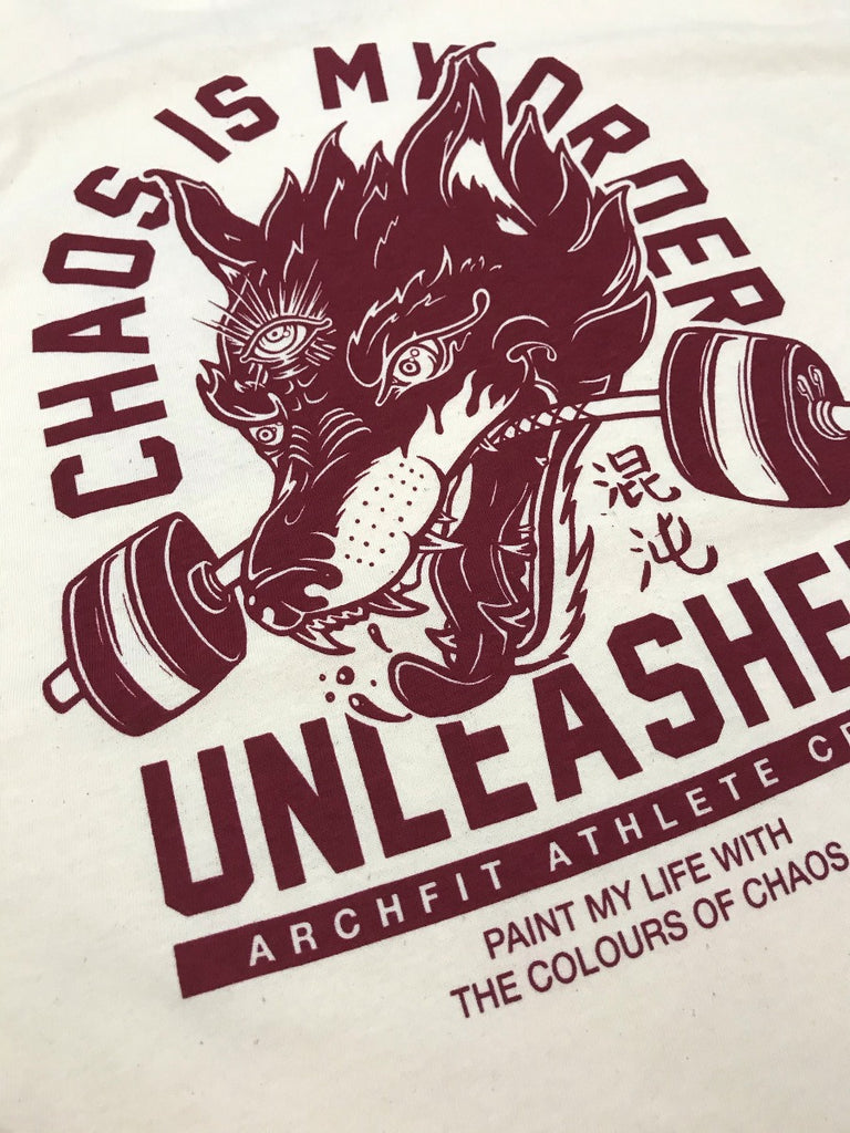 Camiseta "Chaos" de algodón natural para Crossfit detalle estampado espalda