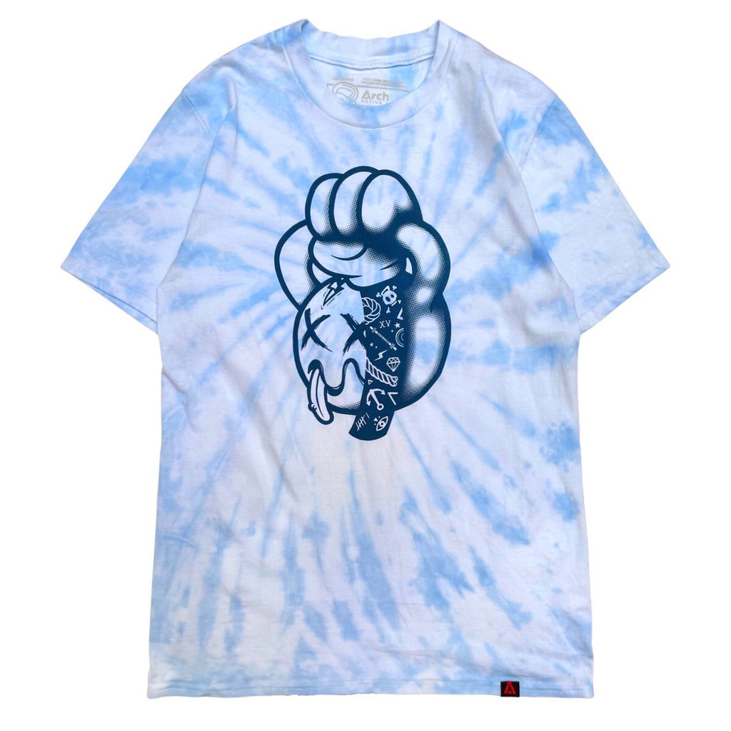 camiseta tie dye para crossfit 100% algodón azul tattoo