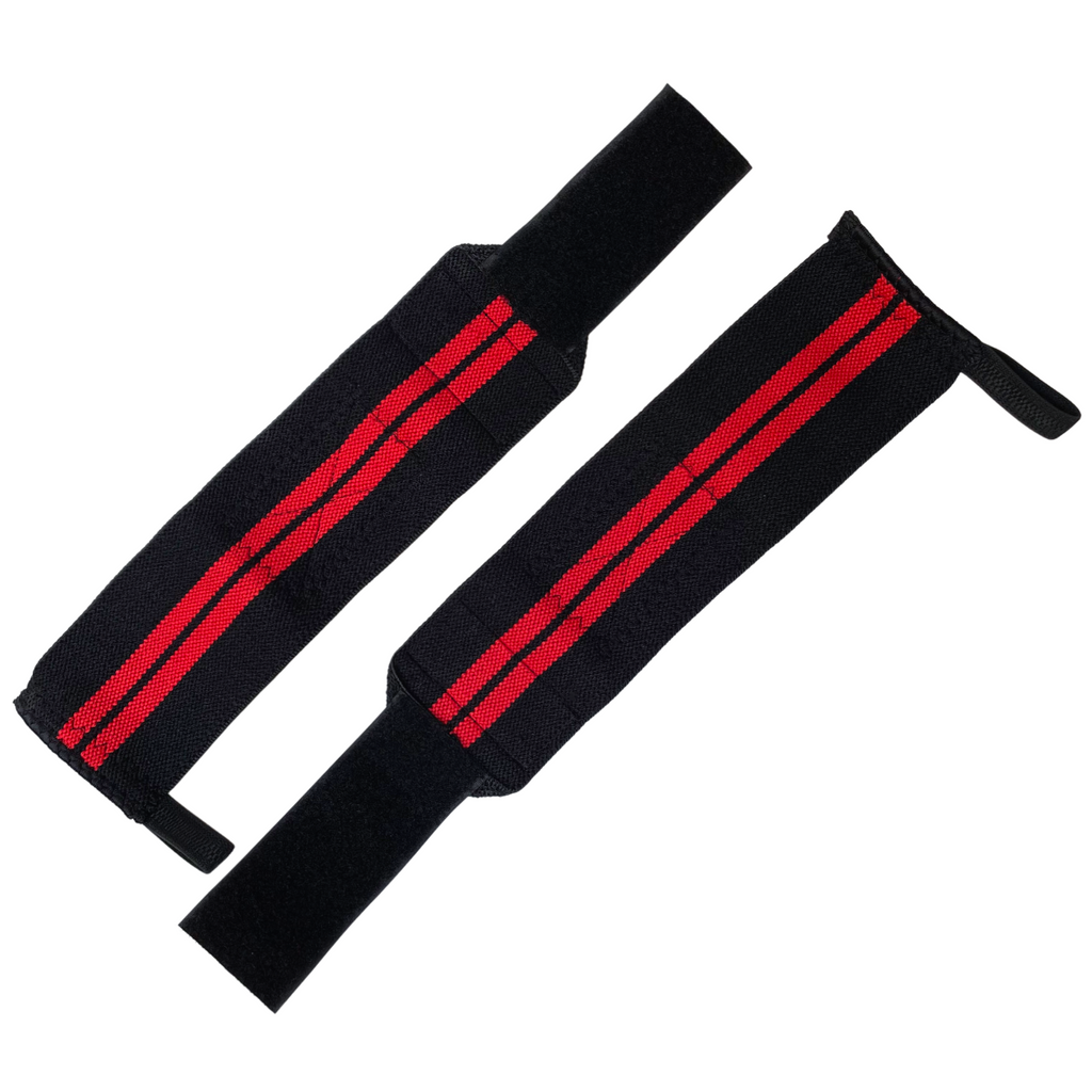 muñequeras para crossfit 30cm red stripes trasero